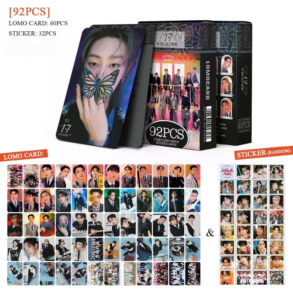 SEVENTEEN MERCH 17 Is Right Here92 PIECES KIT (60 PHOTOCARDS + 32 STICKERS)