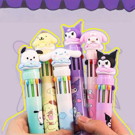 Hello Kitty Gang 10 Colors Pen Kit 6 PCS