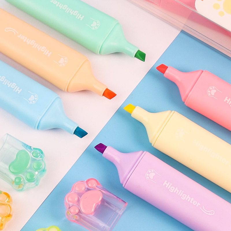 6 COLOR HIGHLIGHTER BRUSHES SET