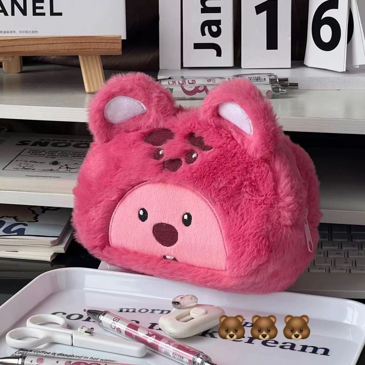 BEAR PLUSH PENCIL CASES