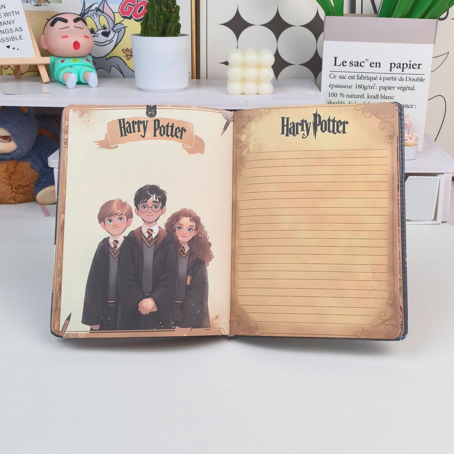 HARRY POTTER NOTEBOOK WITH DECORATED PAGES PAPERBACK