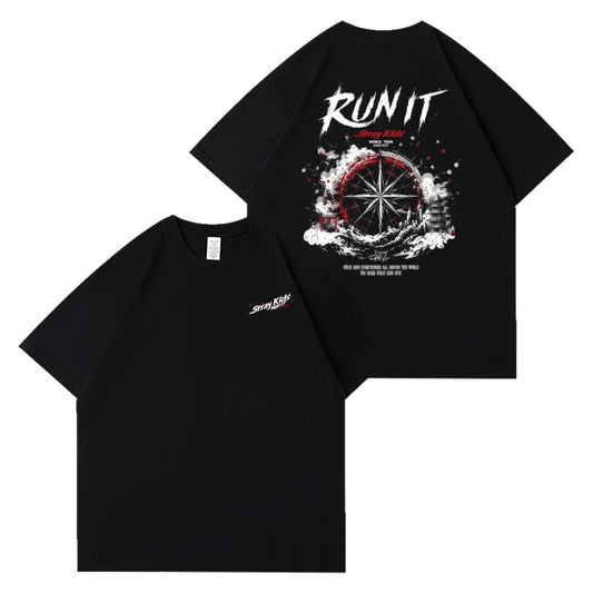 STRAY KIDS RUN IT T-SHIRTS 100% COTTON