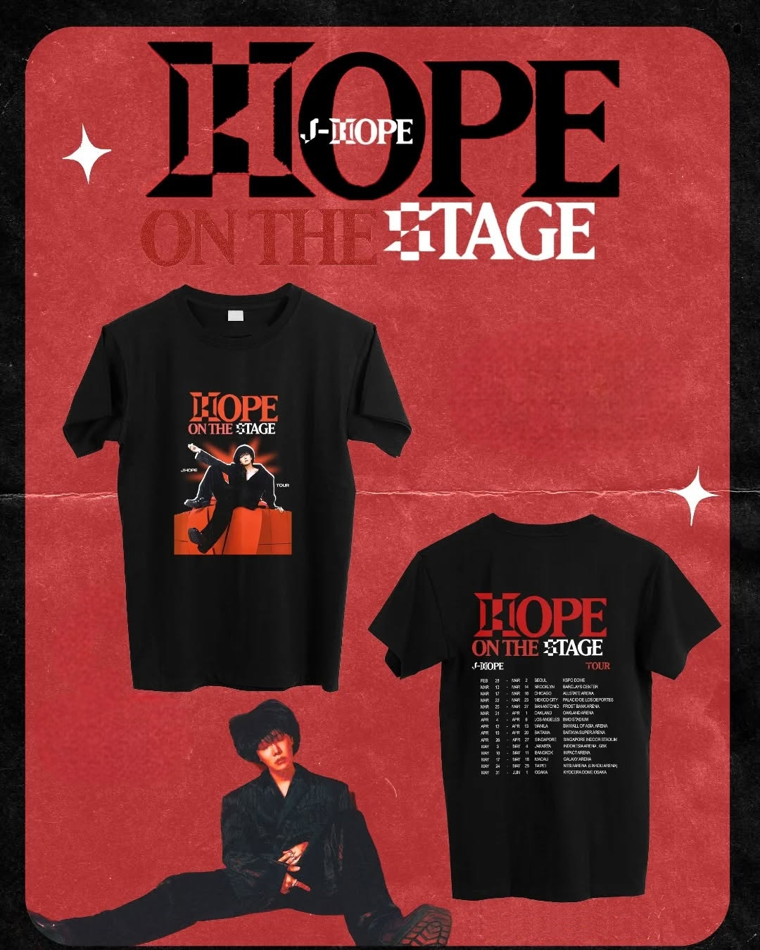 JHOPE HOPE ON THE STAGE TOUR T-SHIRTS 100% COTTON